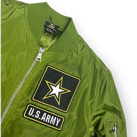 US ARMY Military Air Force Green Bomber Pilot Jacket - Womens Large - Picture 2 of 4